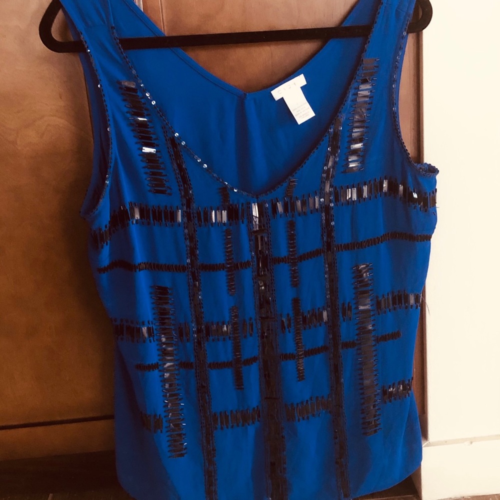 Cache v neck sequin cami
